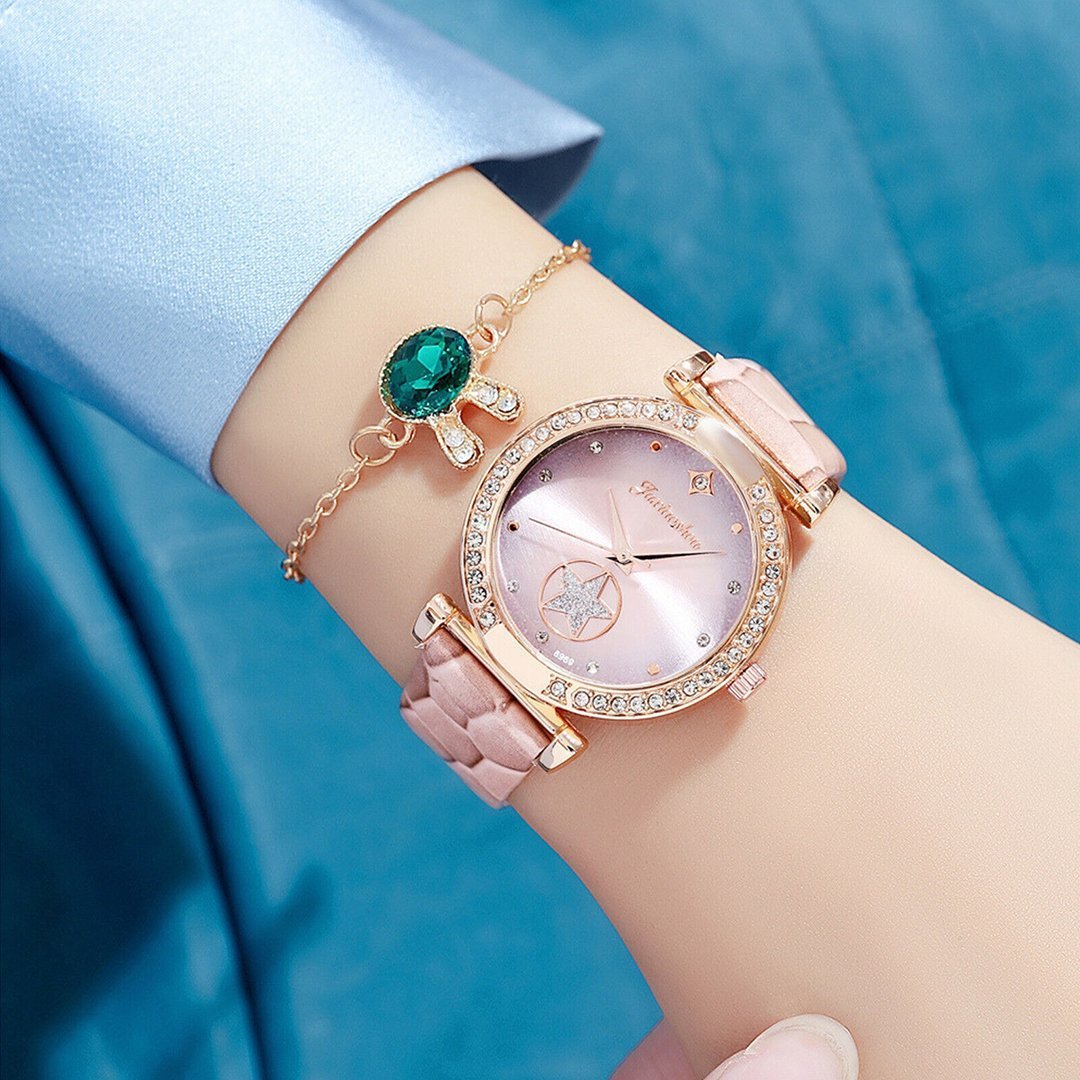 Cells Swag Fashion Watch Gift Set Quartz Movement Coordinated Jewelry for Elegant Accessorizing