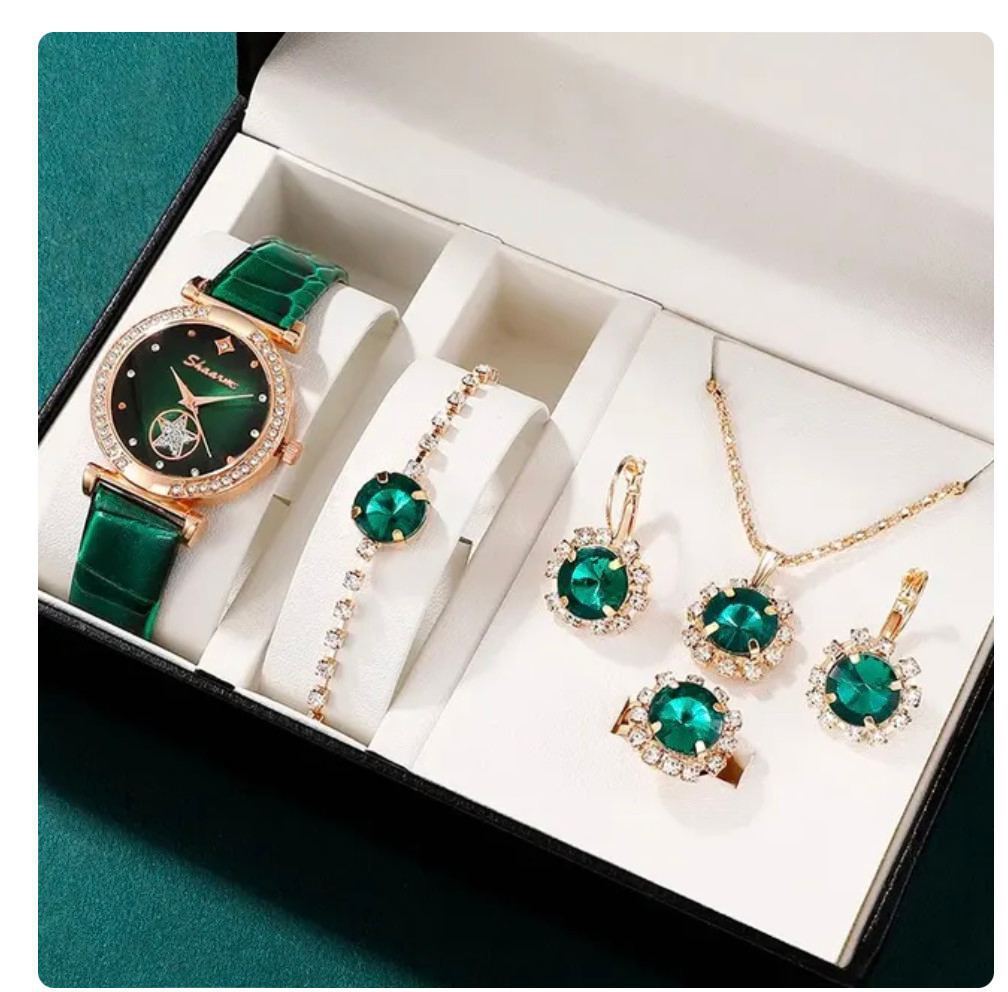 Cells Swag Fashion Watch Gift Set Quartz Movement Coordinated Jewelry for Elegant Accessorizing
