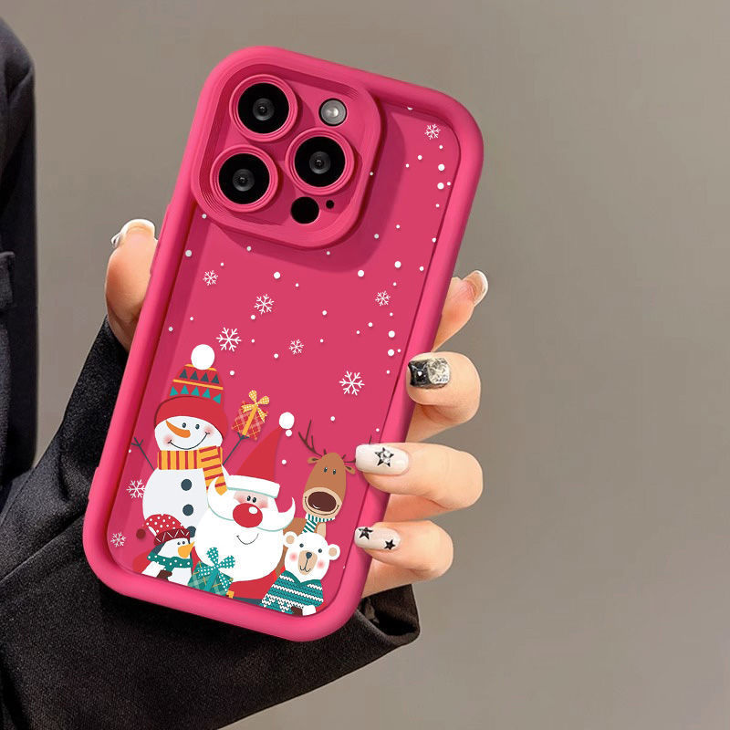 Cells Swag iPhone Case Cute Santa Claus Pattern Shockproof TPU for festive style and protection.