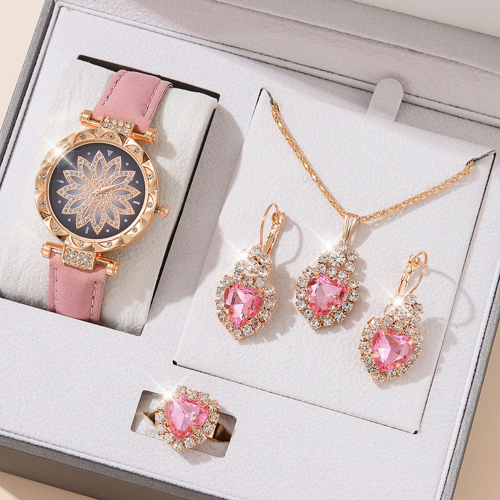 Cells Swag Fashion Watch Gift Set Quartz Movement Coordinated Jewelry for Elegant Accessorizing