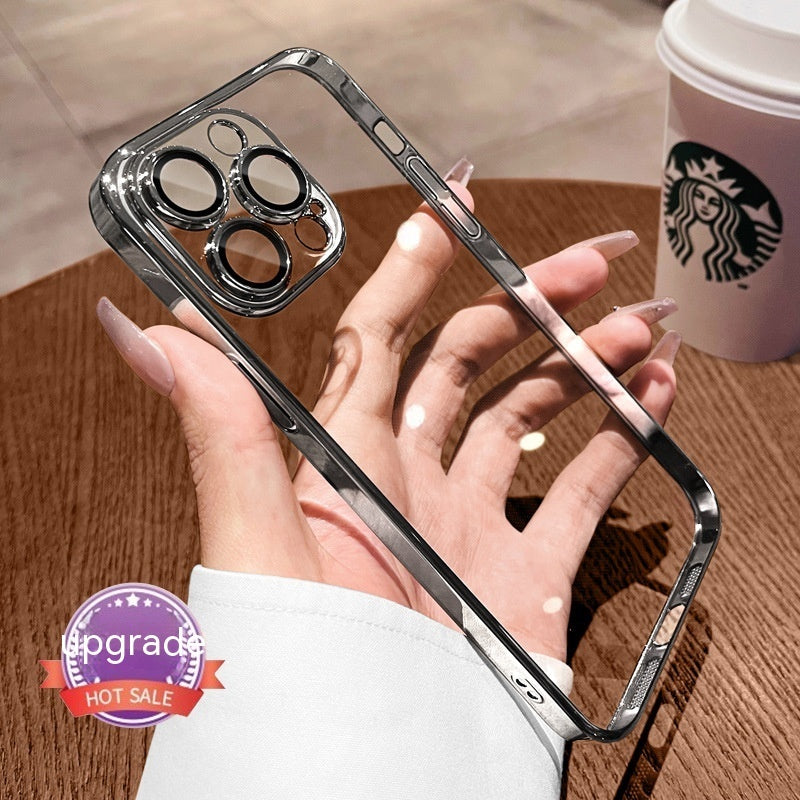 Cells Swag Phone Case Electroplated Finish All-inclusive Lens Protector for iPhone Protection