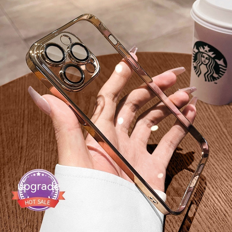 Cells Swag Phone Case Electroplated Finish All-inclusive Lens Protector for iPhone Protection