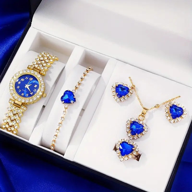 Cells Swag Fashion Watch Gift Set Quartz Movement Coordinated Jewelry for Elegant Accessorizing