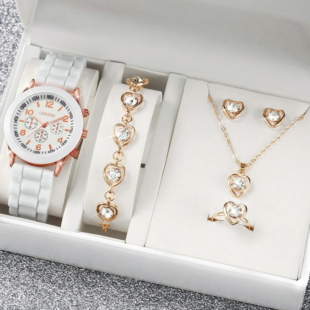 Cells Swag Fashion Watch Gift Set Quartz Movement Coordinated Jewelry for Elegant Accessorizing