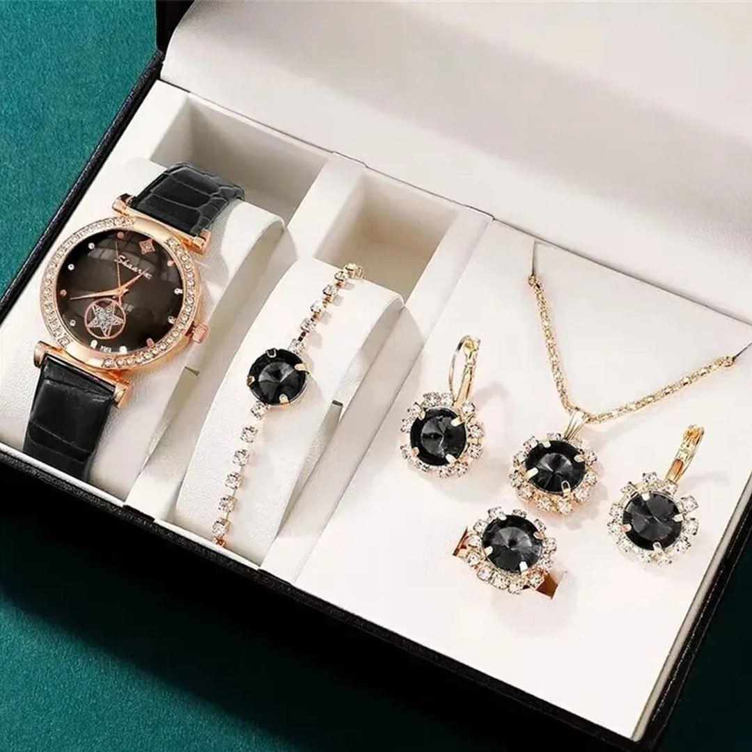 Cells Swag Fashion Watch Gift Set Quartz Movement Coordinated Jewelry for Elegant Accessorizing