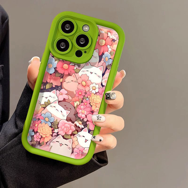 Cells Swag TPU Phone Case Frosted Finish Cute Cat Design for Stylish iPhone Protection