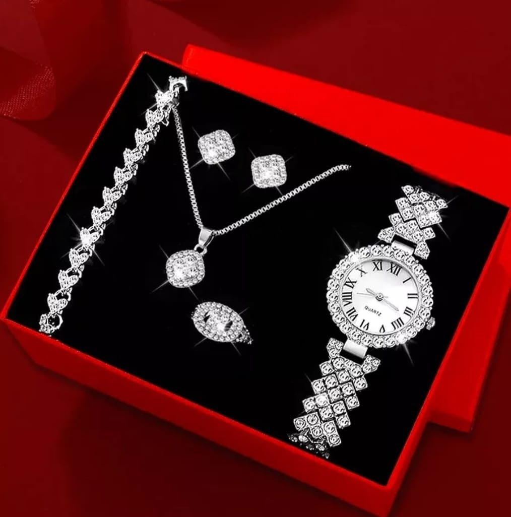 Cells Swag Fashion Watch Gift Set Quartz Movement Coordinated Jewelry for Elegant Accessorizing