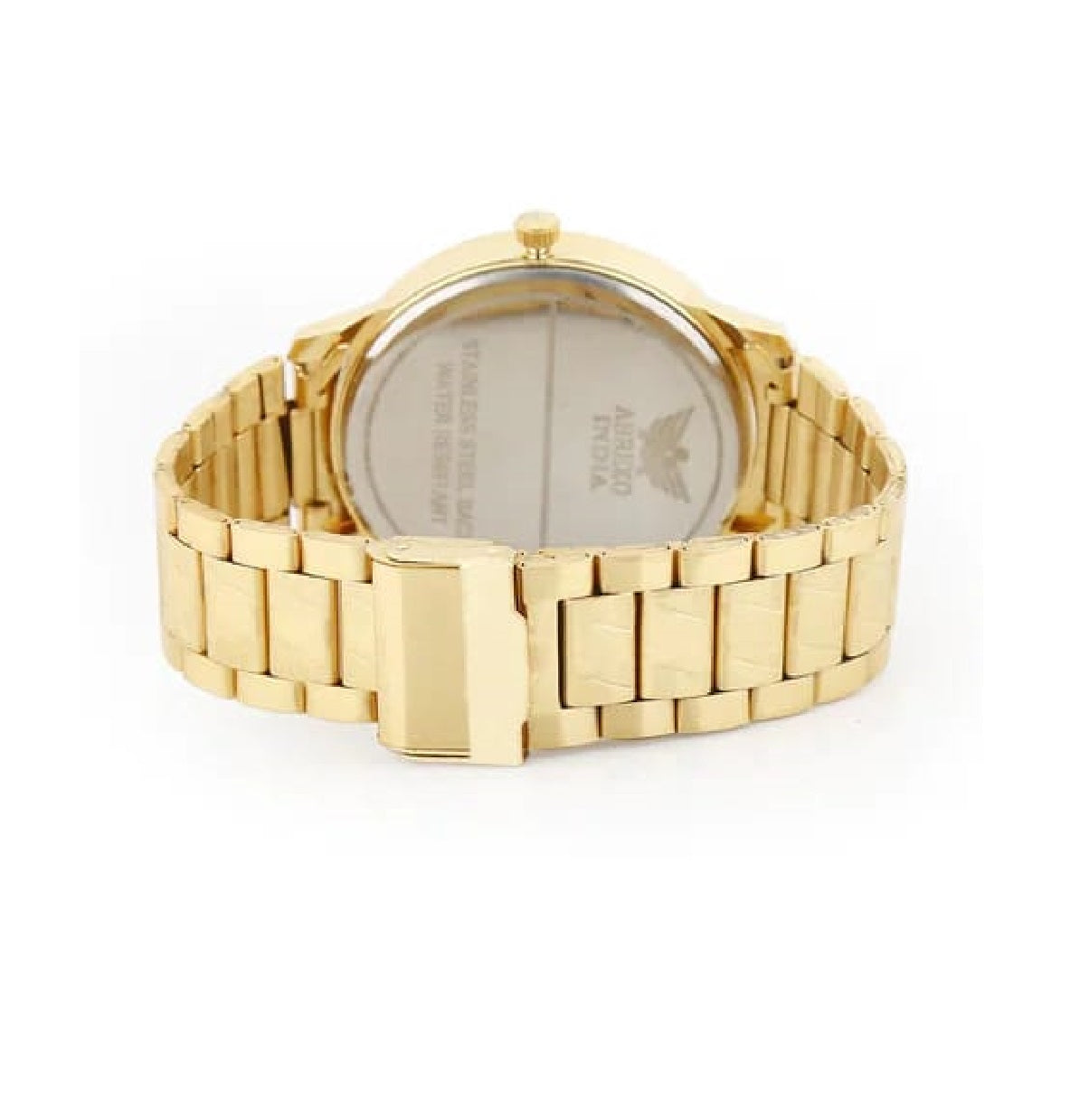 Cells Swag Analog Watch Stainless Steel Golden Finish for Classic Everyday Style
