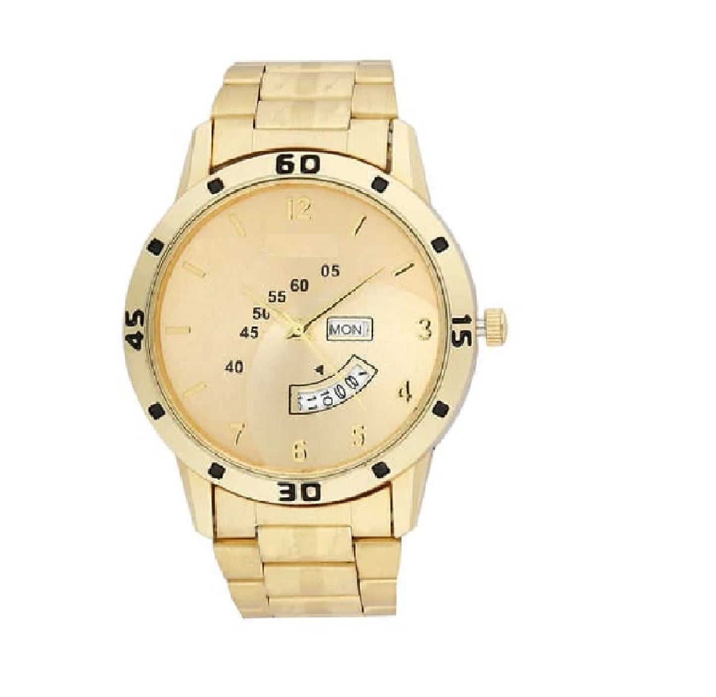 Cells Swag Analog Watch Stainless Steel Golden Finish for Classic Everyday Style