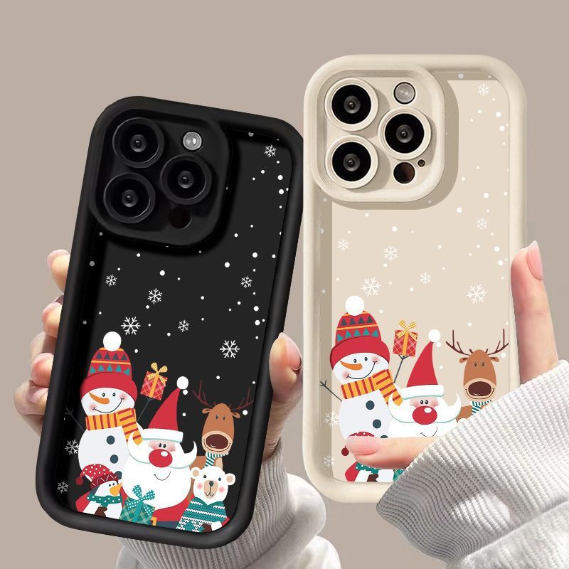 Cells Swag iPhone Case Cute Santa Claus Pattern Shockproof TPU for festive style and protection.