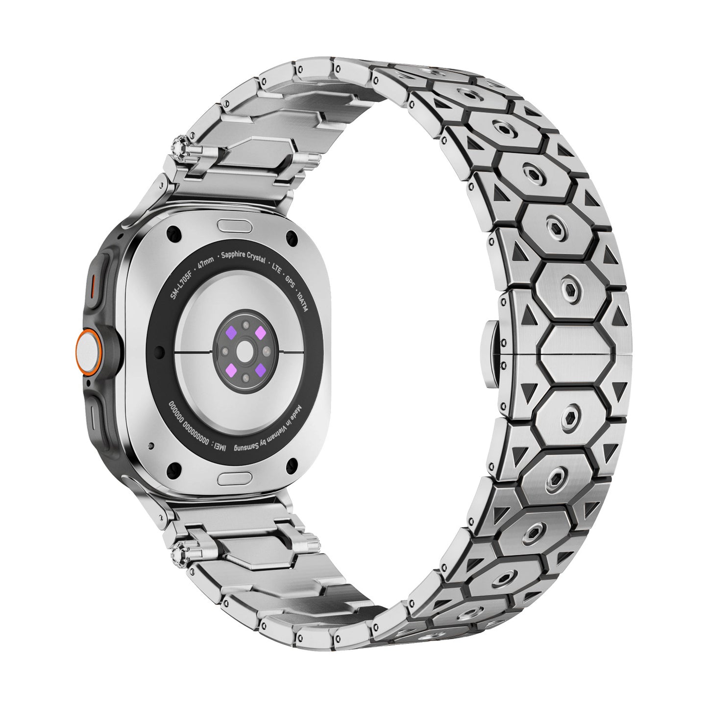 Cells Swag Samsung Watch Strap Stainless Steel Octagonal Hexagonal Design for Style Upgrade