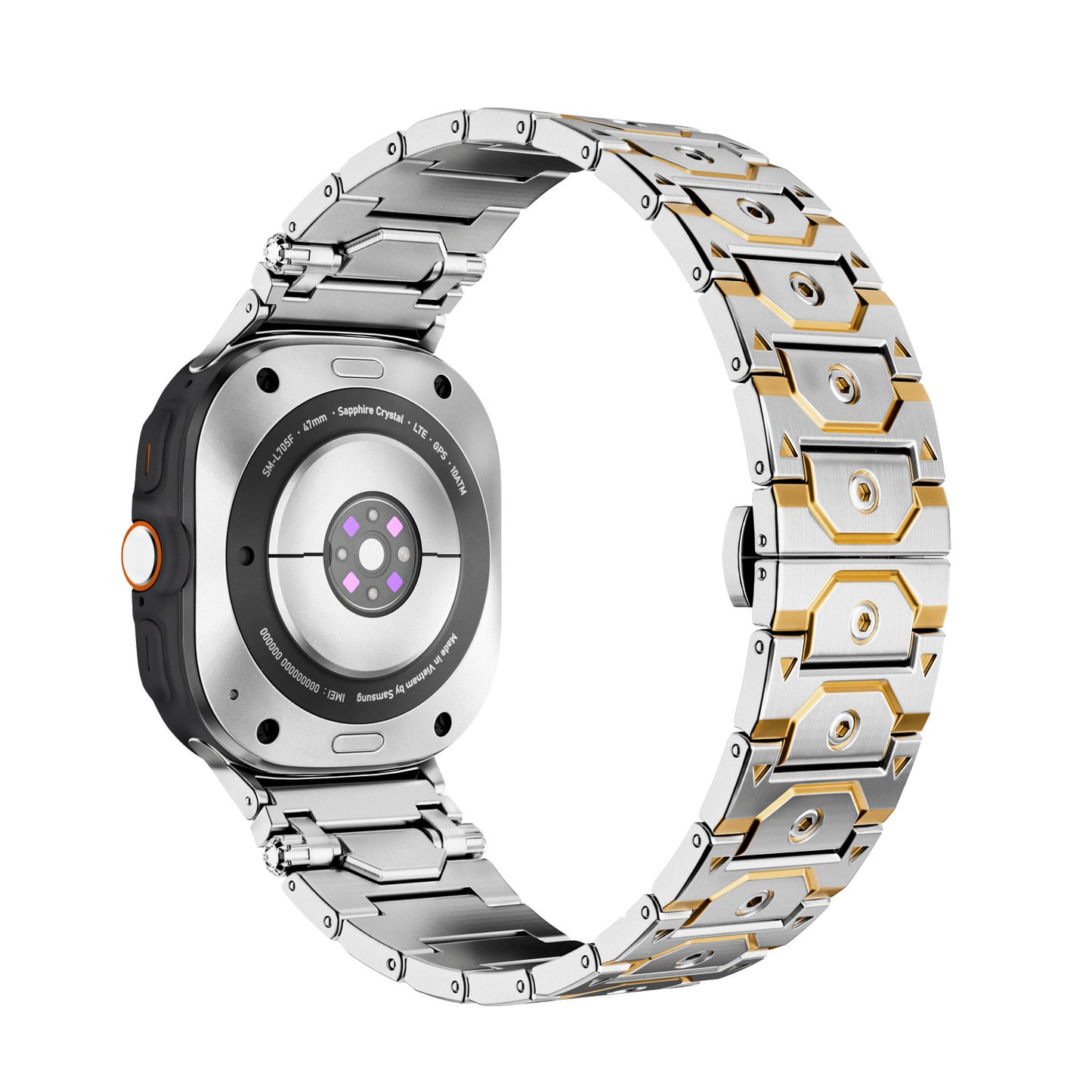 Cells Swag Samsung Watch Strap Stainless Steel Octagonal Hexagonal Design for Style Upgrade
