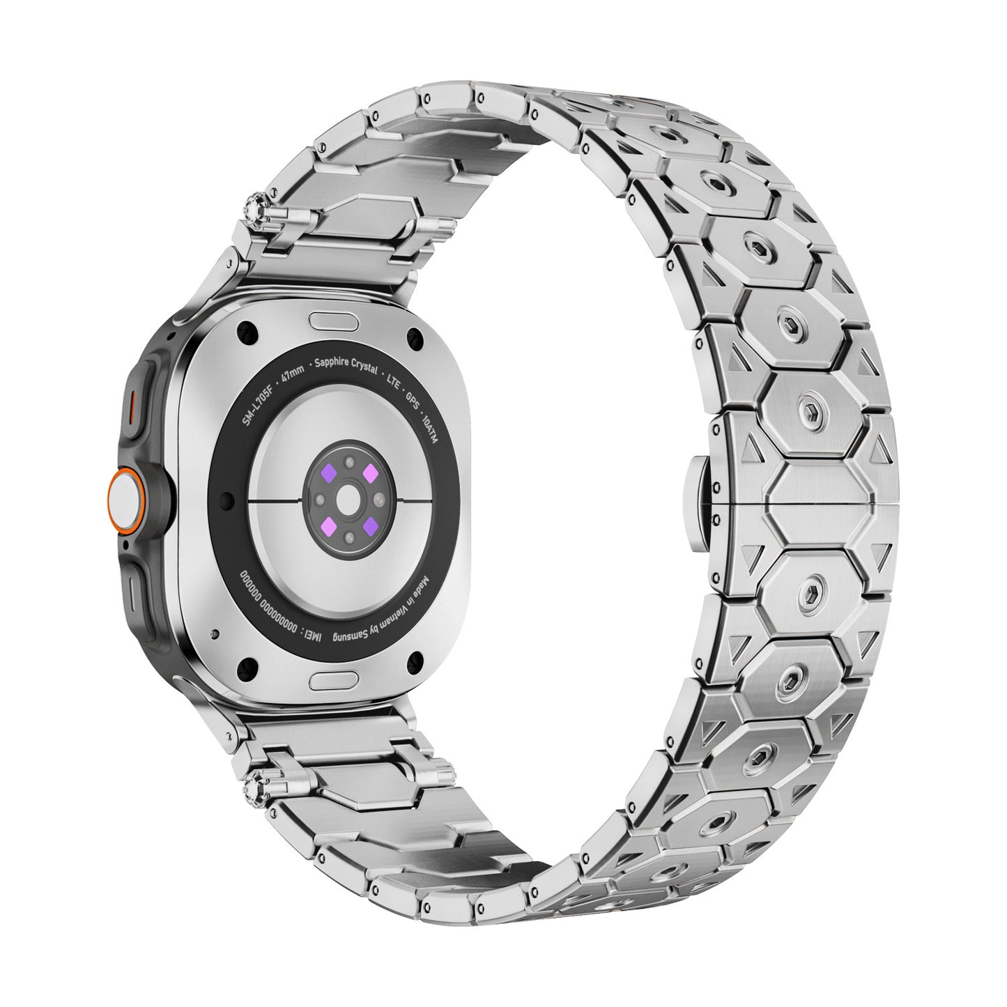 Cells Swag Samsung Watch Strap Stainless Steel Octagonal Hexagonal Design for Style Upgrade