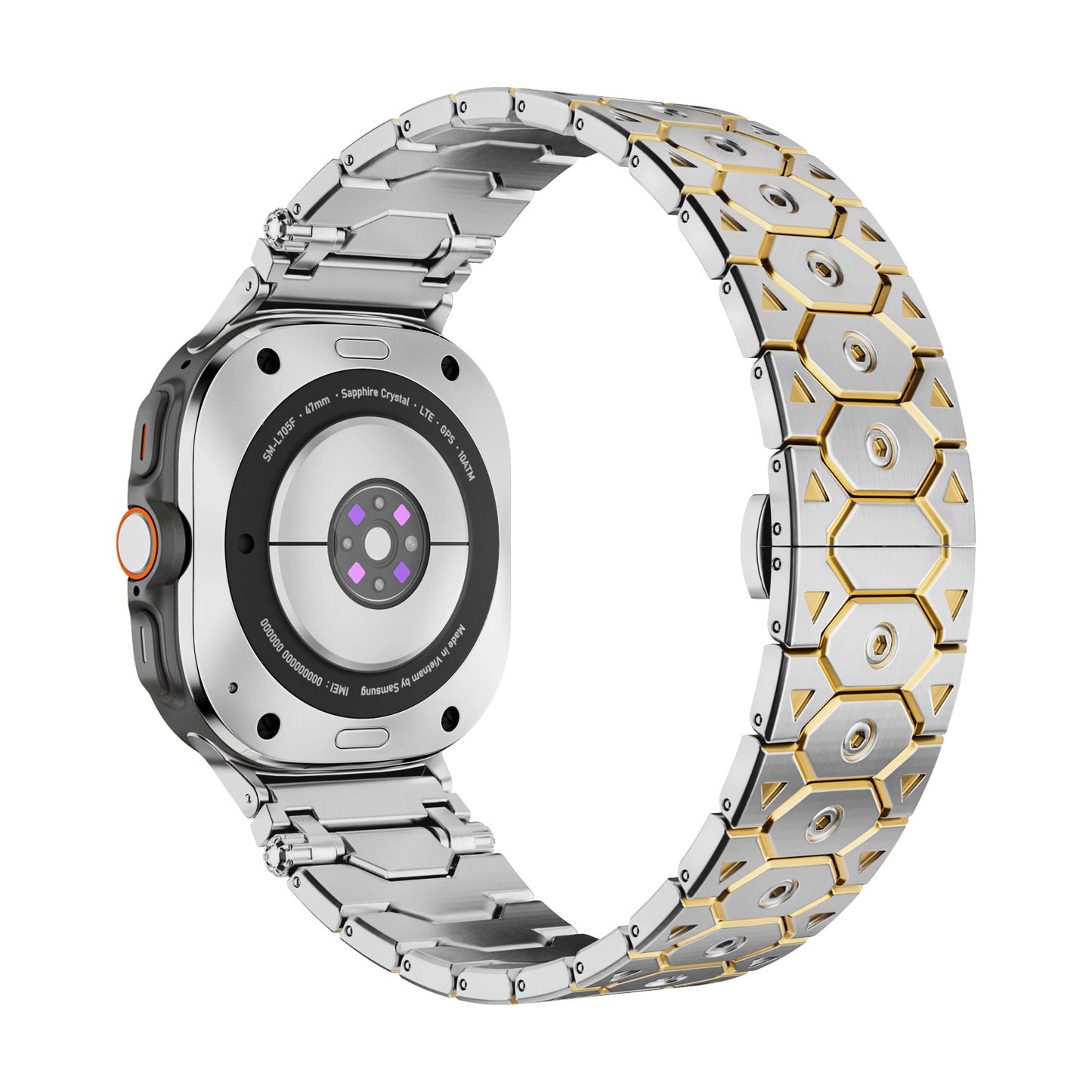 Cells Swag Samsung Watch Strap Stainless Steel Octagonal Hexagonal Design for Style Upgrade