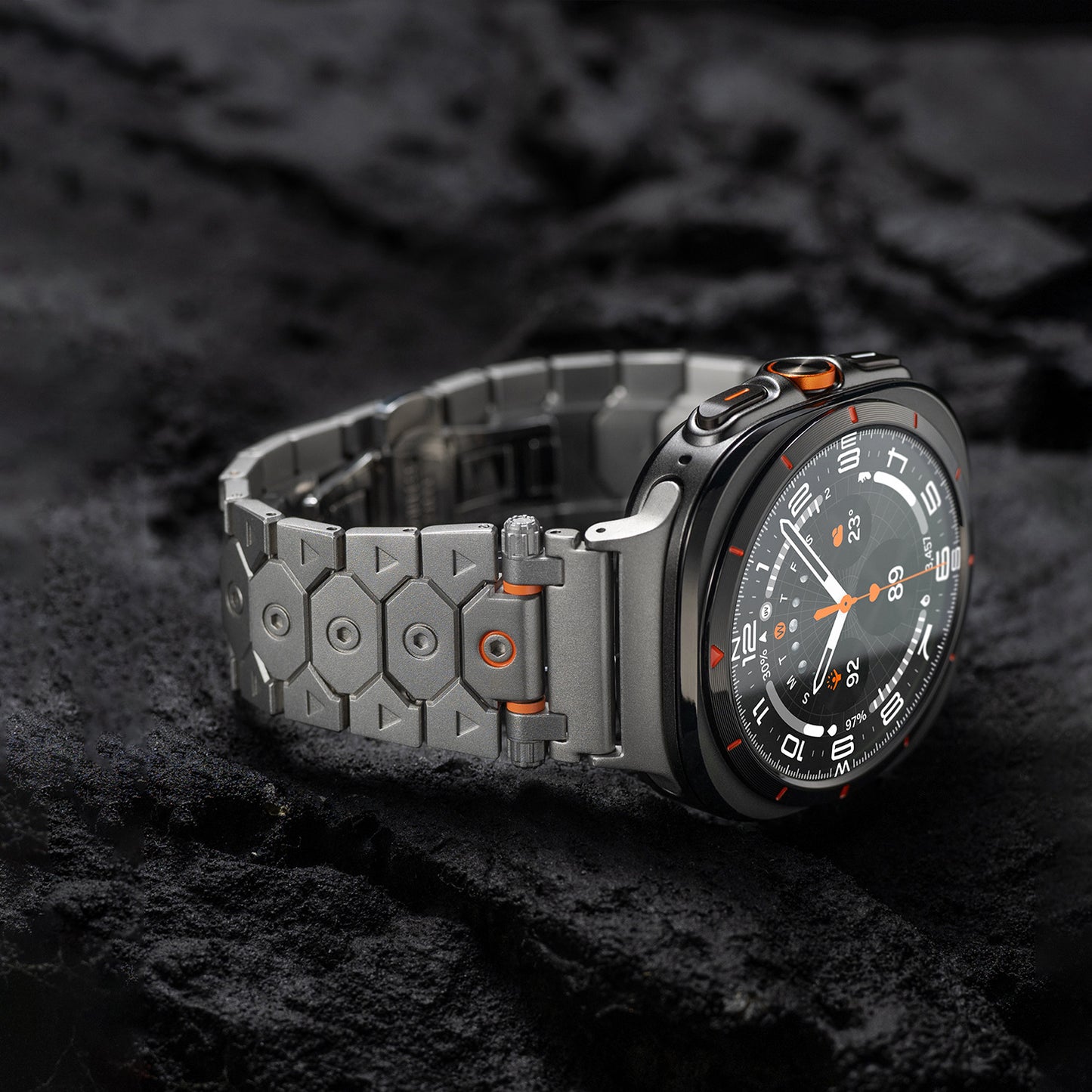 Cells Swag Samsung Watch Strap Stainless Steel Octagonal Hexagonal Design for Style Upgrade