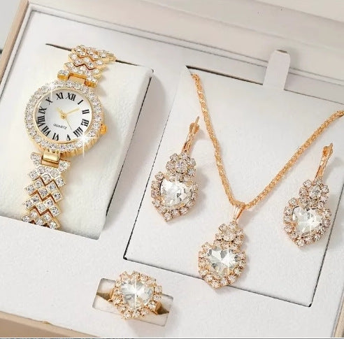 Cells Swag Fashion Watch Gift Set Quartz Movement Coordinated Jewelry for Elegant Accessorizing