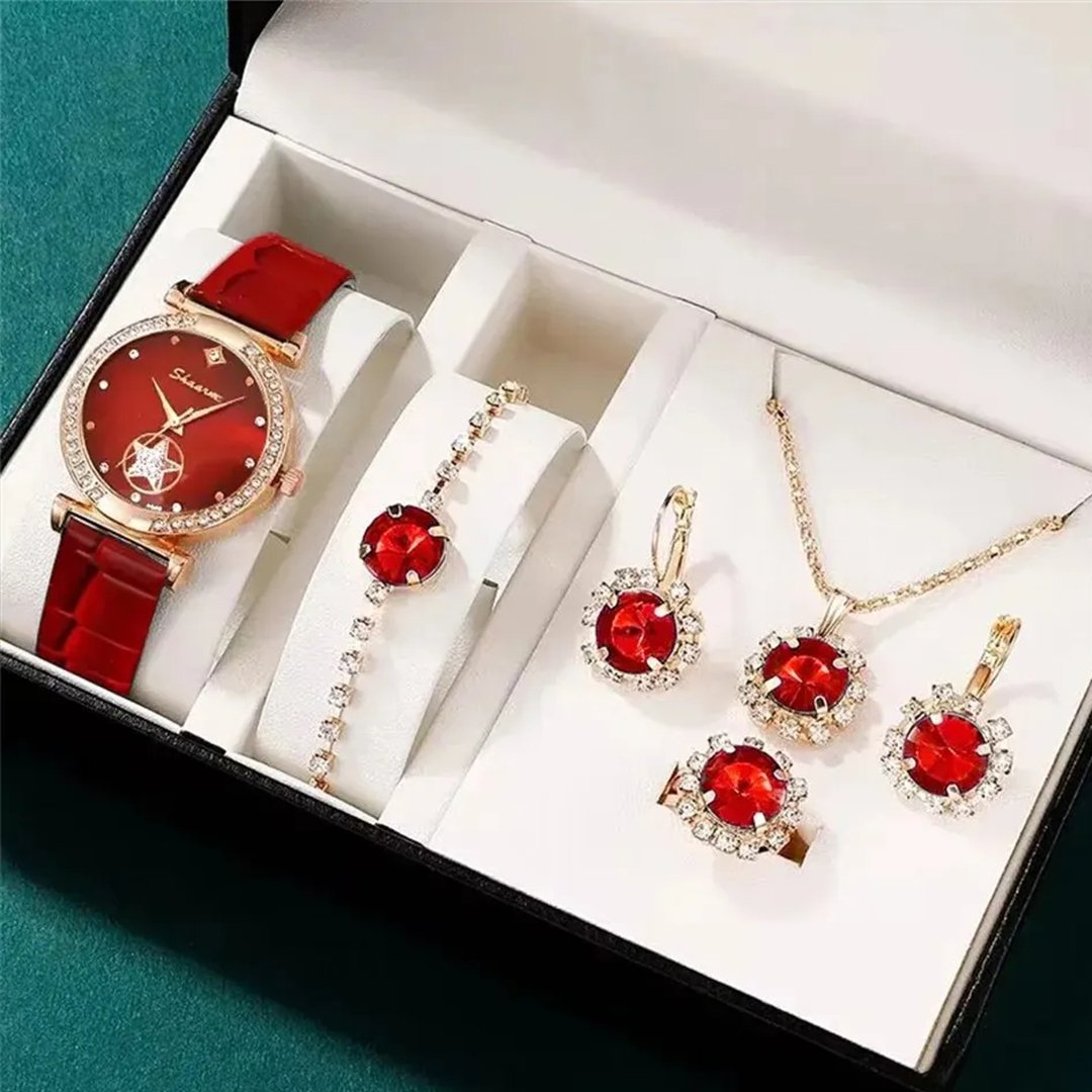 Cells Swag Fashion Watch Gift Set Quartz Movement Coordinated Jewelry for Elegant Accessorizing