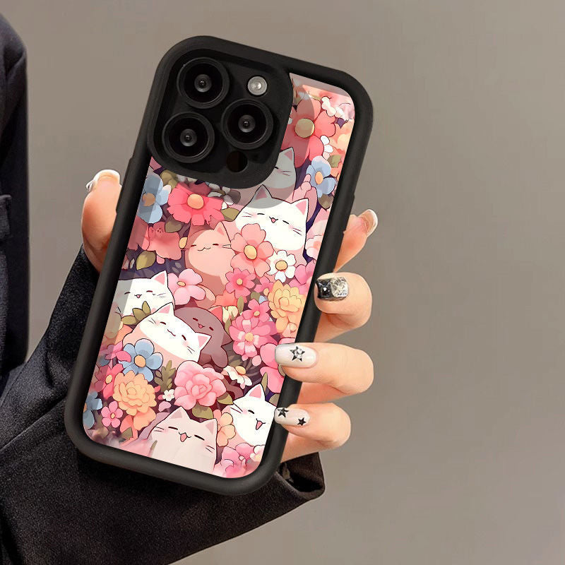Cells Swag TPU Phone Case Frosted Finish Cute Cat Design for Stylish iPhone Protection