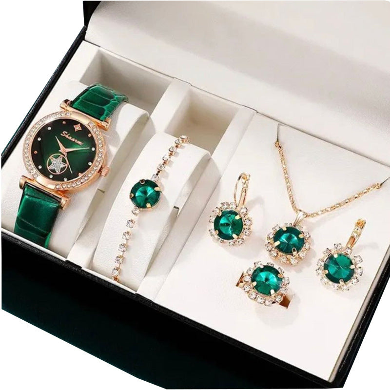 Cells Swag Fashion Watch Gift Set Quartz Movement Coordinated Jewelry for Elegant Accessorizing