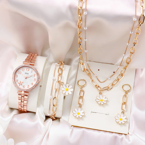 Cells Swag Fashion Watch Gift Set Quartz Movement Coordinated Jewelry for Elegant Accessorizing