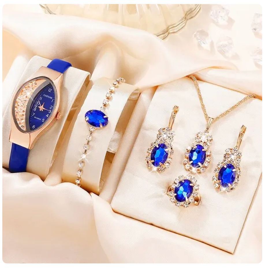 Cells Swag Fashion Watch Gift Set Quartz Movement Coordinated Jewelry for Elegant Accessorizing