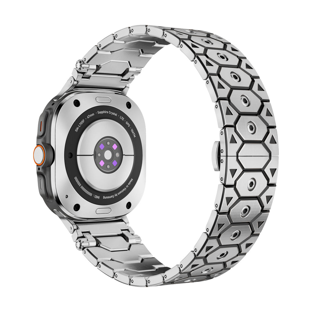Cells Swag Samsung Watch Strap Stainless Steel Octagonal Hexagonal Design for Style Upgrade