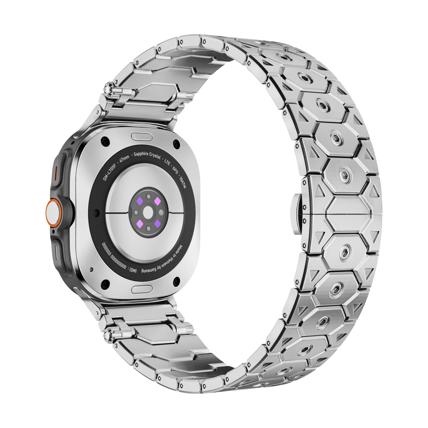 Cells Swag Samsung Watch Strap Stainless Steel Octagonal Hexagonal Design for Style Upgrade