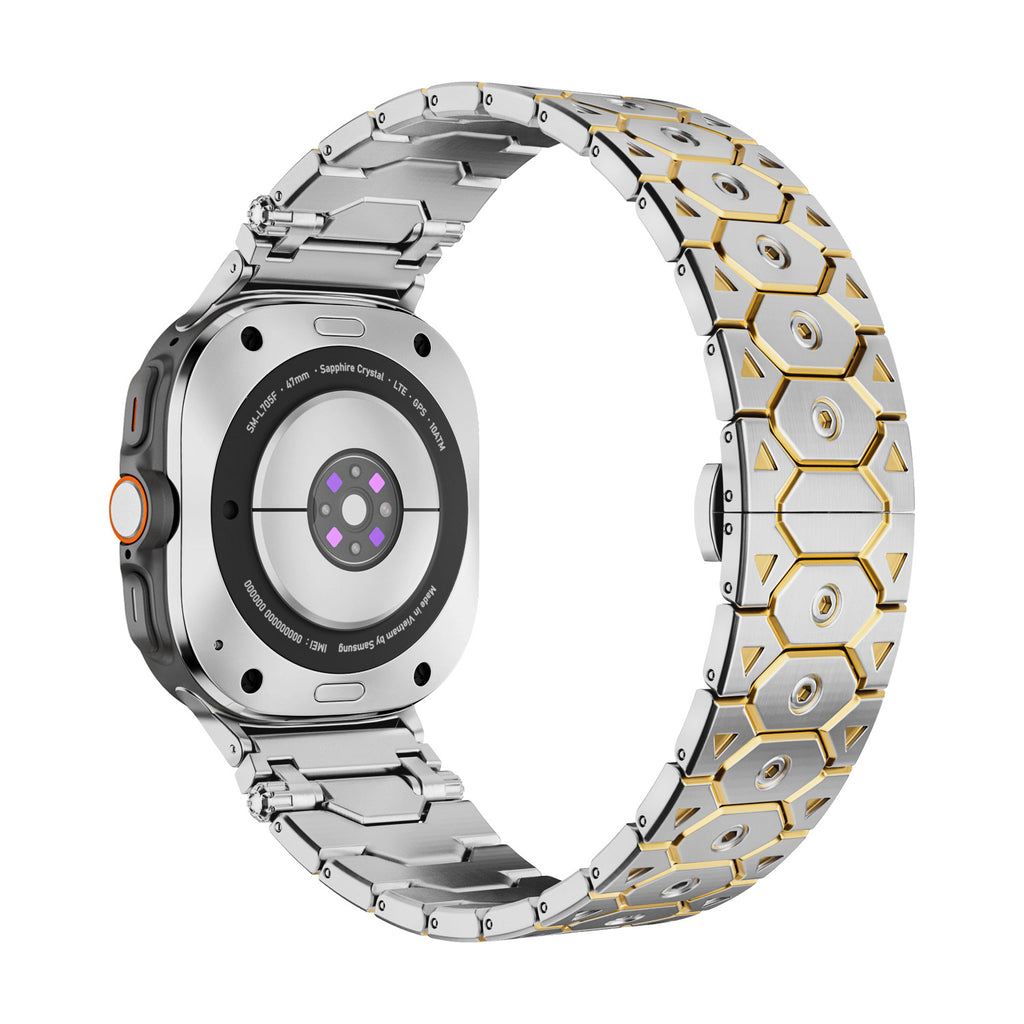 Cells Swag Samsung Watch Strap Stainless Steel Octagonal Hexagonal Design for Style Upgrade