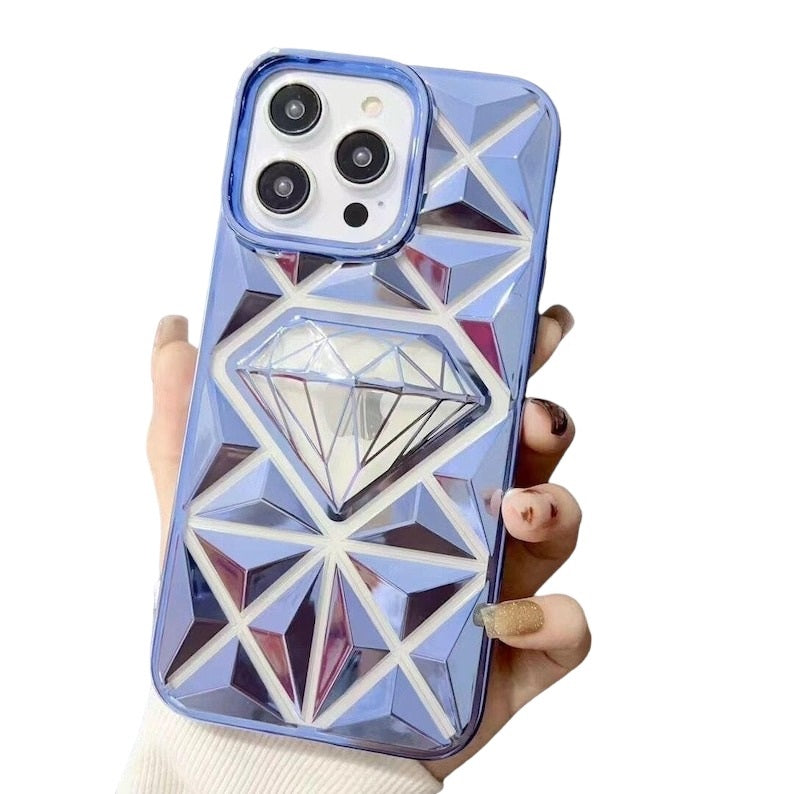 iPhone Electroplated 3D Diamond Pattern Case