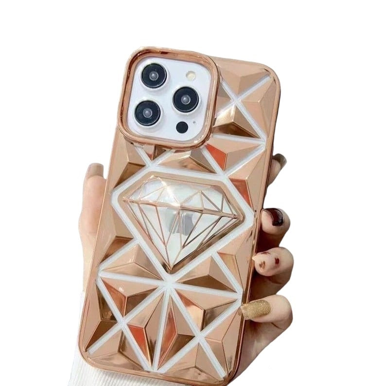 iPhone Electroplated 3D Diamond Pattern Case