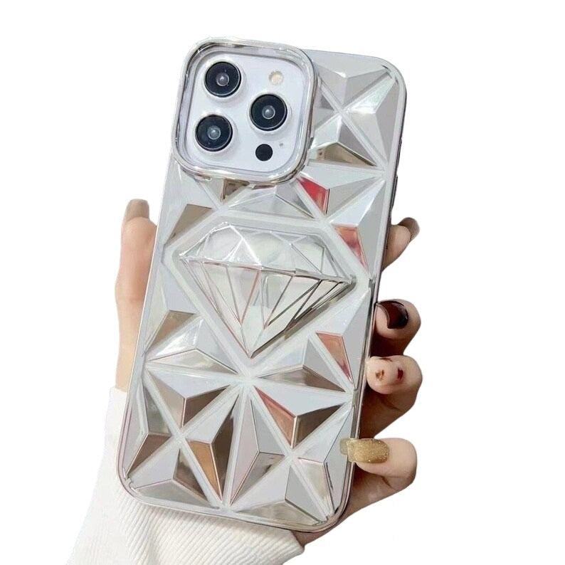 iPhone Electroplated 3D Diamond Pattern Case