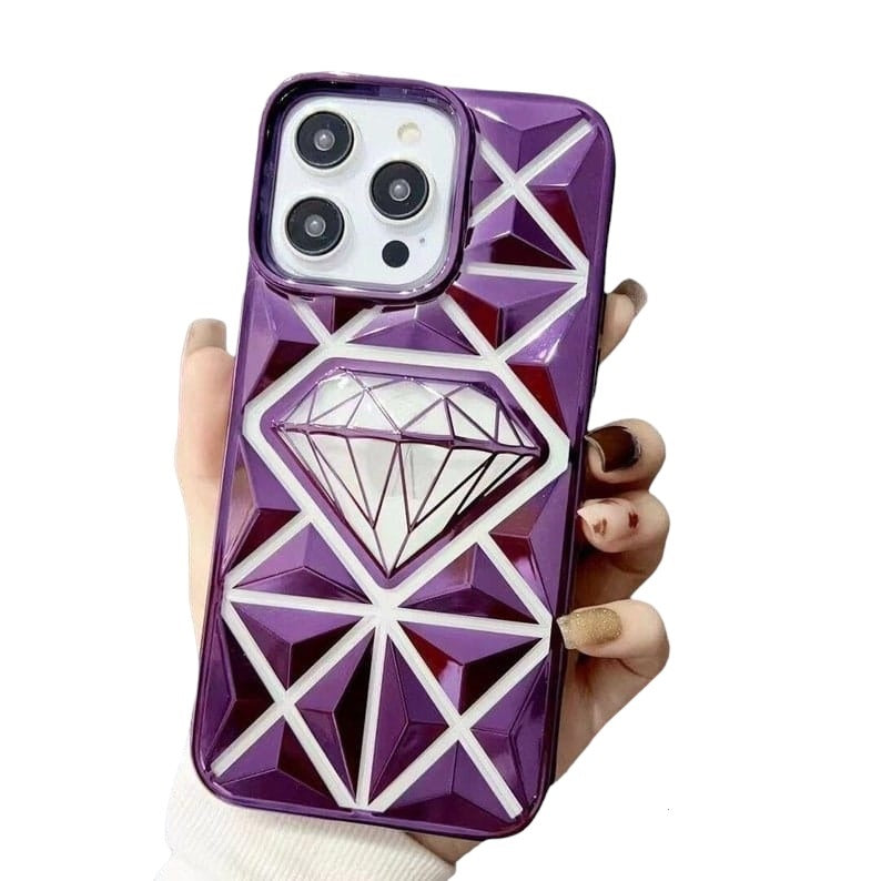 iPhone Electroplated 3D Diamond Pattern Case