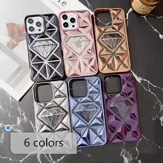 iPhone Electroplated 3D Diamond Pattern Case